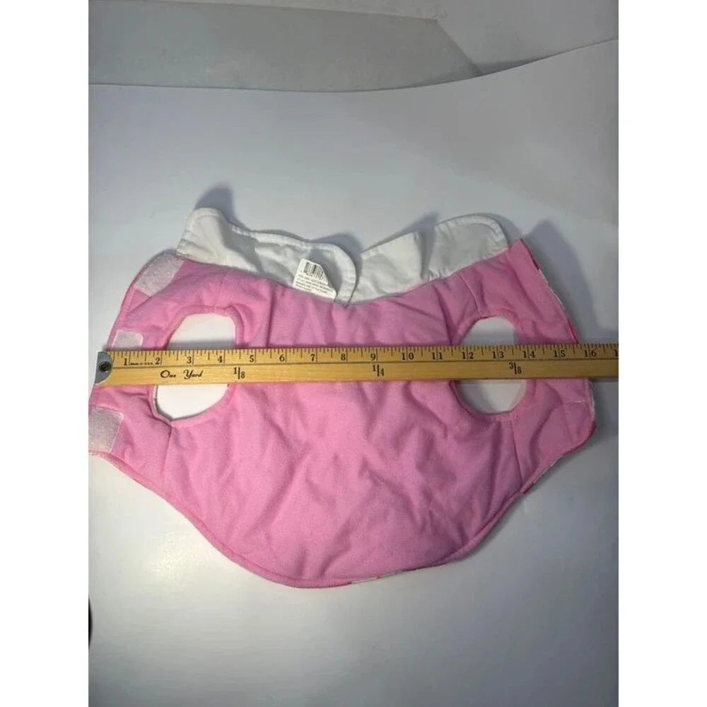 Dog Pink White Orange Argyle Collar Sweater Jacket XS